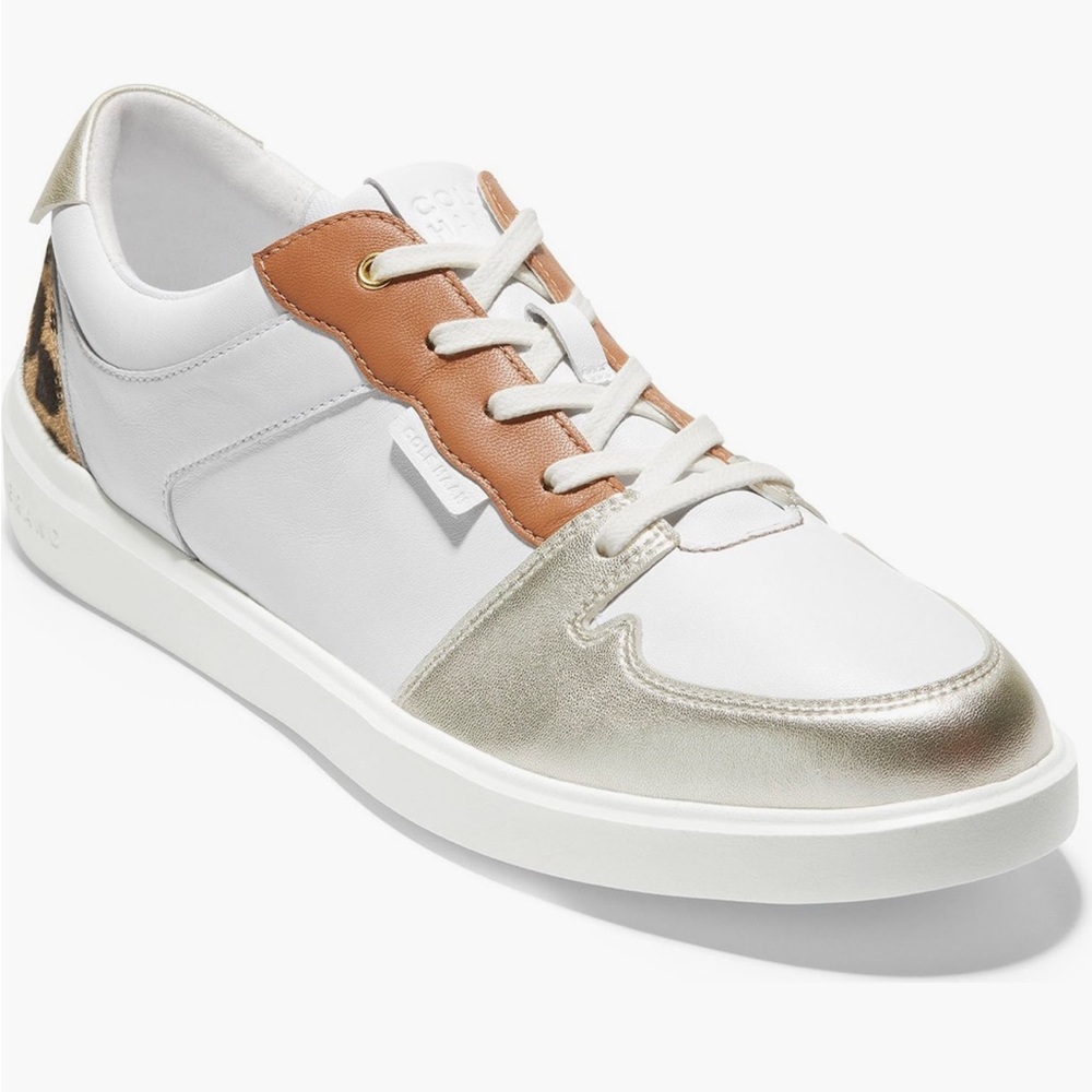 Cole Haan White and Gold Sneakers